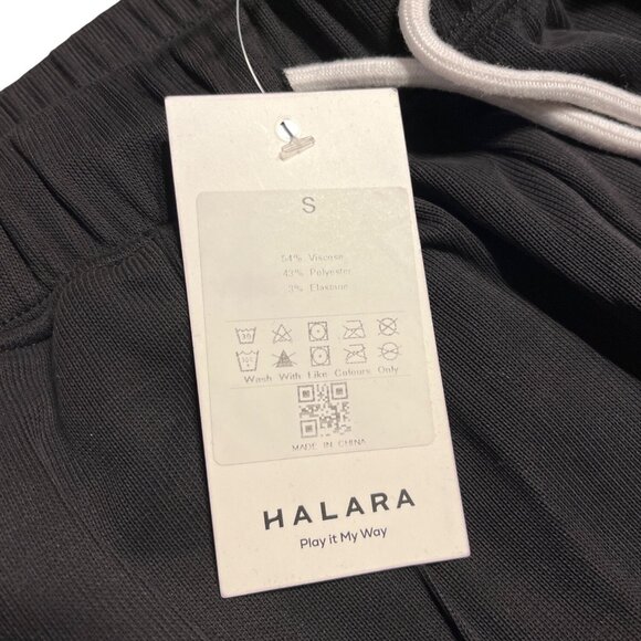 Halara Wide Leg Black Pants With White Drawstring Size S Viscose/Polyester - Picture 2 of 4